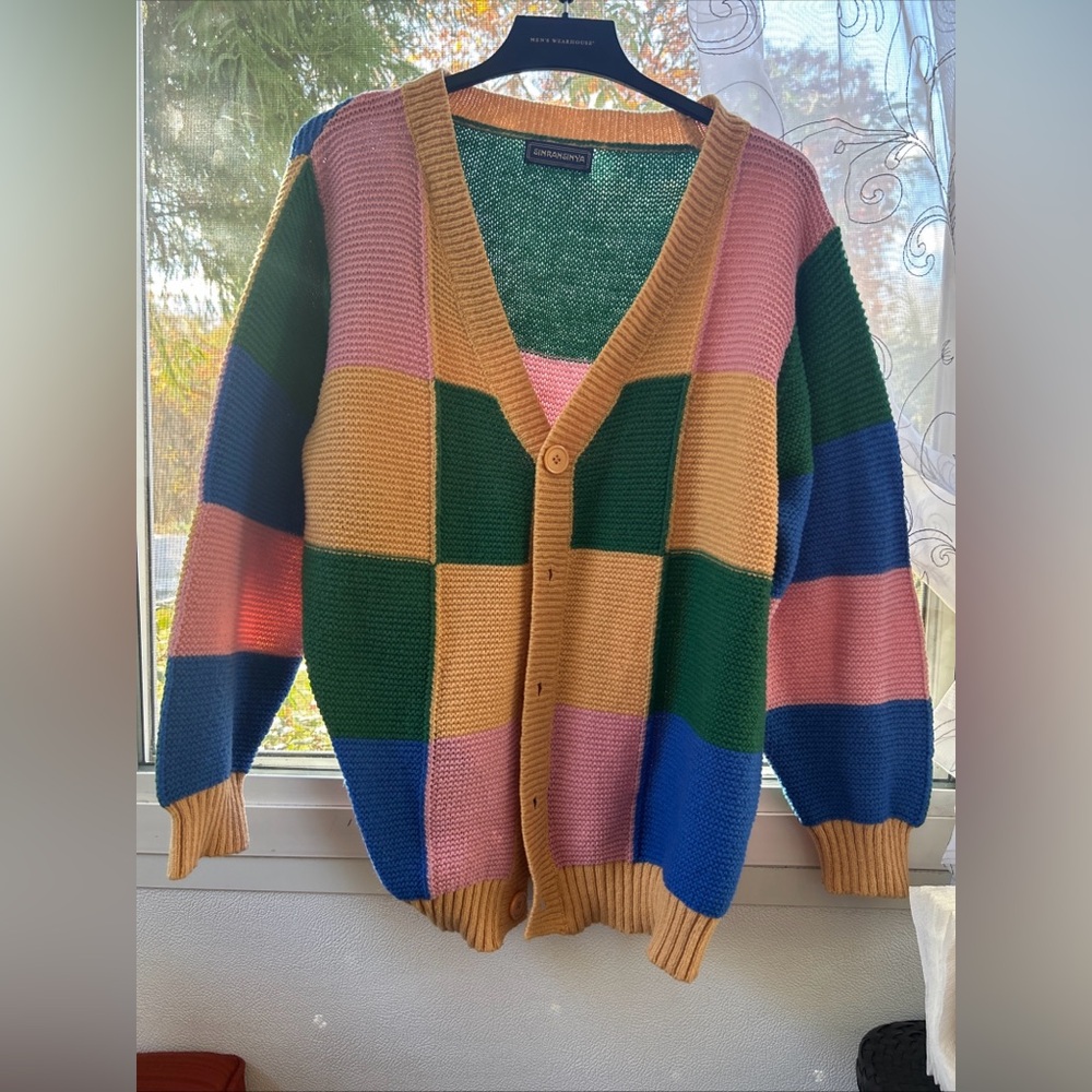 Sinransinya Men’s Size XL Multi Color Patch Sweater